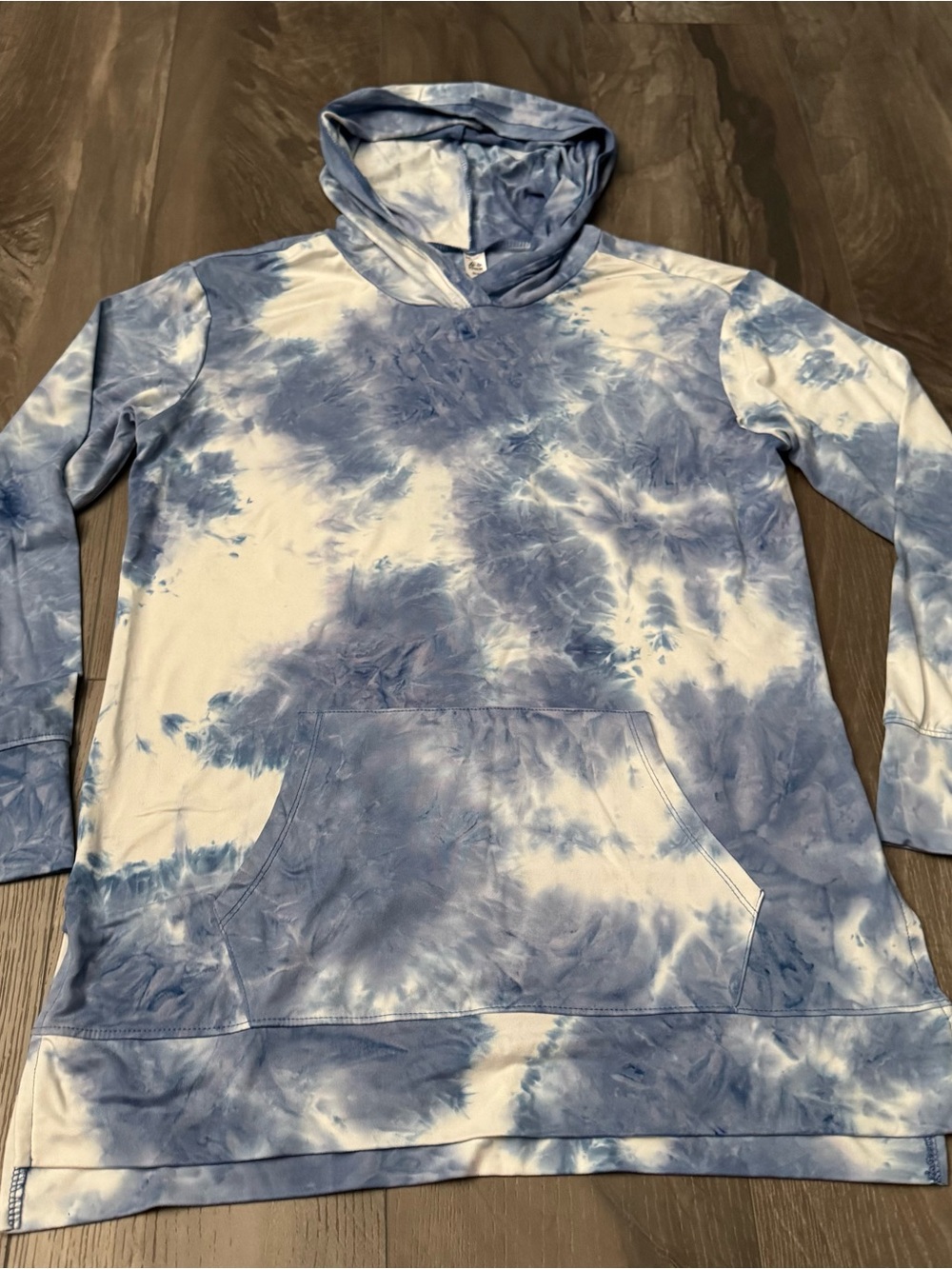RBX Tie Dye Print Knit Stretch Hoodie Top Medium